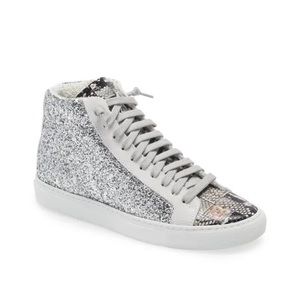 NEW P448 Hightop Glitter/Snakeskin Sneakers